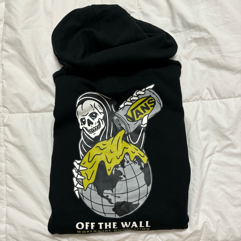 Vans off the wall skull beer zip up hoodie - M